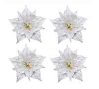 VASANA Lot de 10 fleurs artificielles bleues décoratives de Noël pour sapin de Noël, couronne, emballage cadeau, décoration faite à la main