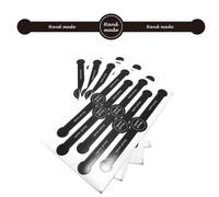 VASANA Lot de 100 autocollants noirs faits à la main pour la pâtisserie, les loisirs créatifs, les aliments