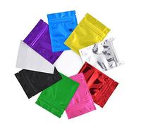 VASANA Lot de 100 sachets plats refermables en feuille d'aluminium colorée 8,5 x 13 cm