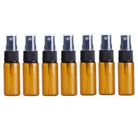 VASANA Lot de 12 flacons vaporisateurs en verre ambré de 15 ml avec bouchon transparent rechargeable pour maquillage, eau, parfum, cosmétique, emballage d'échantillons