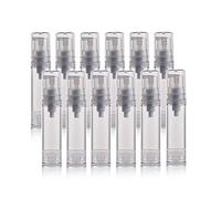 VASANA Lot de 12 flacons vides rechargeables de voyage en plastique PS avec pompe à vide sans air - 10 ml, transparent, 10ml/0.34oz, Mode
