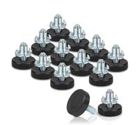 VASANA Lot de 12 pieds de nivellement de meubles à filetage de 6,35 mm en acier inoxydable réglables pour pieds de table et de chaise