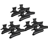 VASANA Lot de 12 pinces à cheveux en plastique noir en forme de papillon antidérapantes pour salon de coiffure, coupe et coloration