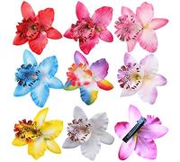 VASANA Lot de 12 pinces à cheveux multicolores en forme de fleur d'orchidée - Pour femme et fille