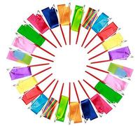 VASANA Lot de 12 rubans de danse rythmique pour enfants - 2,5 m - Pour spectacles de talent - Baton de danse artistique - Pour tourbillonner - Pour enfants