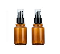 VASANA Lot de 2 flacons à pompe rechargeables en plastique ambré pour produits de toilette - 120 ml - Pour crème, shampooing, huile essentielle