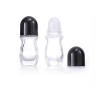VASANA Lot de 2 flacons déodorants vides rechargeables en verre transparent avec bouchon en plastique pour flacons anti-transpirants 30 ml