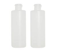 VASANA Lot de 2 flacons en plastique transparent de 200 ml avec bouchons à rabat, conteneurs compressibles vides rechargeables pour shampooing, gel douche, sauce, crème à bulles pour le nettoyage du
