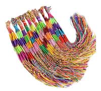 VASANA Lot de 20 bracelets tressés multicolores faits à la main avec nœud tressé, cordons d'amitié, accessoires de fête pour poignet et cheville (couleur aléatoire), 28-31cm, Polyester
