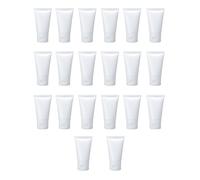 VASANA Lot de 20 flacons vides de 30 ml en plastique blanc pour lotion cosmétique, shampooing, nettoyant pour le visage, échantillon de maquillage, flacon souple avec bouchon à rabat