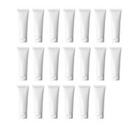 VASANA Lot de 20 flacons vides de 80 ml en plastique blanc pour lotion cosmétique, shampooing, nettoyant pour le visage, échantillon de maquillage, flacon souple avec bouchon à rabat