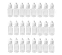 VASANA Lot de 24 flacons compte-gouttes vides en plastique compressibles de 30 ml avec bouchons à vis et bouchons pour échantillons d'huiles essentielles, réactifs, cosmétiques, gouttes de laboratoire