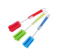 VASANA Lot de 3 brosses de nettoyage réglables en éponge douce à suspendre avec long manche pour biberon, verres à café, tasses à lait, tasses (couleur aléatoire)