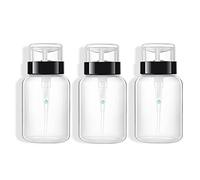 VASANA Lot de 3 flacons distributeurs de 200 ml à pompe verrouillable pour dissolvant de vernis à ongles et liquides démaquillants