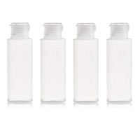 VASANA Lot de 4 flacons de voyage souples en plastique transparent de 100 ml - Flacons souples et rechargeables - Conteneurs de maquillage pour le visage, lotion