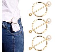 VASANA Lot de 5 clips ronds en alliage de zinc doré pour écharpe, foulard, écharpe, boucle en soie, accessoire de décoration tendance pour vêtements, écharpe, t-shirt, châle.