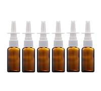 VASANA Lot de 6 flacons vaporisateurs nasaux vides en verre ambré rechargeables de 20 ml pour huiles essentielles cosmétiques