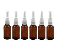 VASANA Lot de 6 flacons vaporisateurs nasaux vides en verre de 10 ml - Pour huiles essentielles, médicales, colloïdales, argent