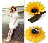 VASANA Lot de 6 pinces crocodiles antidérapantes en forme de tournesol de 9,9 cm pour femmes et filles - Accessoires de coiffure pour fête, plage, vacances, mariage, mariage