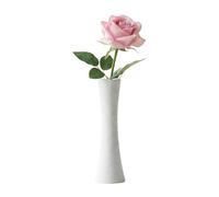 VASANA Petit vase trompette en céramique blanche de 20 cm pour décoration d'intérieur, salon, bureau, centres de table, décoration de mariage