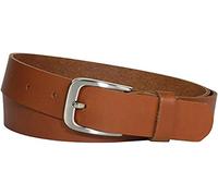 Vascavi Ceinture en cuir véritable de 3 cm de large, fabriquée en Allemagne, ceinture en cuir véritable pour homme et femme, peut être raccourcie, cognac, 125 cm longueur totale 135 cm