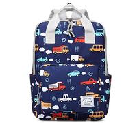 VASCHY Cartable Garcon Primaire, Léger Sac à Dos Enfant Garçons 4-8 Ans Confortable Dossier A4 Sac d'École pour Maternelle Voyage avec Sangle de Poitrine et Poches Latérales Véhicules