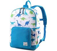 VASCHY Cartable Garçons Maternelle, Léger Mignon Sac à Dos Enfants 4-6 Ans Sac à Dos Garçons Imperméable pour A4 Dossier Préscolaire Voyage avec Sangle de Poitrine, Dinosaure Blanc