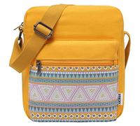 VASCHY Petit sac à bandoulière en toile pour femmes et filles 5,2 L léger avec poche intérieure pour bouteille d'eau, jaune, S, Sacs à bandoulière