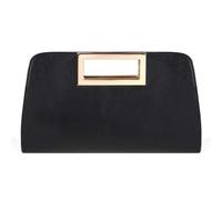 VASCHY Pochette et Clutch Élégant, Sac à Main Femme à Poignée Découpée en Cuir PU avec Chaîne pour Mariage Soirée Parti, Noir