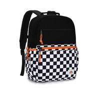 VASCHY Sac à Dos Enfant, Léger Cartable Fille Garçon Primaire 4 à 7 Ans pour Dossier A4 Multi-poches Résistant à l'Eau Sac d'École pour Scolaire Maternelle Voyage, Tartan Noir