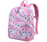 VASCHY Sac à Dos Enfants, Léger Mignon Cartable Filles Maternelle 4-6 Ans Sac a Dos Filles Imperméable pour A4 Dossier Préscolaire Voyage avec Sangle de Poitrine, Papillon