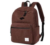 VASCHY Sac a Dos Femme, Vintage Sac à Dos Homme en Velours Côtelé Élégant 15,6 Pouces Cartable Fille Garçon College pour Ado Voyage Lycee Travail, Marron