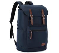 VASCHY Sac à Dos Homme Femme, Grand Antivol Sac a Dos Voyage Ordinateur 15,6 Pouces Résistant à l'Eau Vintage Cartable Fille Garcon Ados pour Travail Affaire Collège École Randonnée Marine