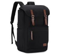 VASCHY Sac à Dos Homme Femme, Grand Antivol Sac a Dos Voyage Ordinateur 15,6 Pouces Résistant à l'Eau Vintage Cartable Fille Garcon Ados pour Travail Affaire Collège École Randonnée Noir