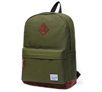 VASCHY Sac à Dos Homme, Sac a Dos Femme 22L Imperméable Cartable Garcon Filles Collège pour Ordinateur 15,6 Pouces Vintage pour Scolaire Travail Affaire Voyage Vert Foncé