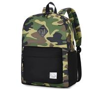 VASCHY Sac à Dos Scolaire Enfant, Léger Déperlant 20 L, Bicolore, Primaire Collège, A4, Poches Latérales, Fusion Camouflage Noir