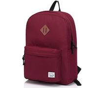 VASCHY Sac à Dos Scolaire, Léger Hydrofuge Sac à Dos Homme Cartable Femmes Enfants Garçon Loisirs pour Fille École Lycée Adolescents Collège Affaire Voyage, Bordeaux, Taille unique, Sac à dos daypack
