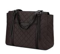 VASCHY Sac a Main Femme, Sac De Cours Pour Ordinateur Portable 15,6 Pouces Cabas Matelassé Imperméable Tote Bag Pour Travail Affaire Voyage Lycée, Marron
