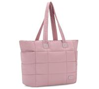 VASCHY Sac Cabas Femme, Léger Grand Sac Fourre Tout Matelassé 15.6 Pouces PC Multi-poches Tote Bag Zippée Sac à Main Fille pour Travail Sport École Voyage avec Poches Latérales Rose