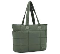 VASCHY Sac Cabas Femme, Léger Grand Sac Fourre Tout Matelassé 15.6 Pouces PC Multi-poches Tote Bag Zippée Sac à Main Fille pour Travail Sport École Voyage avec Poches Latérales Vert