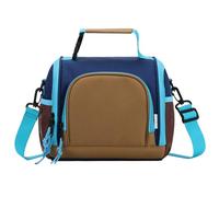 VASCHY Sac Isotherme Repas Enfant, 8.2L Sac Isotherme Enfant Fille Garçon Sac à Lunch Déjeuner avec Anse/Bandoulière Amovible/Porte Bouteille pour École Pique-nique Bureau Marron Marine