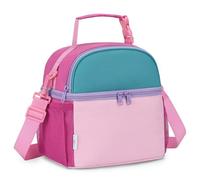 VASCHY Sac Isotherme Repas Enfant Filles,11.6 L Grande,Rose et Bleu | avec 2 Compartiments,Léger,Bandoulière Amovible ,Résistant, l'Eau pour Maternelle Pique-Nique & Gouter