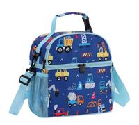 VASCHY Sac Isotherme Repas Enfant Garcon,11.6 L Grande,Camion Bleu | avec 2 Compartiments,Léger,Bandoulière Amovible ,Résistant, l'Eau pour Maternelle Pique-Nique & Gouter