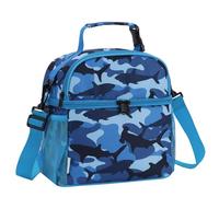 VASCHY Sac Isotherme Repas Enfant Garcon,11.6 L Grande,Requin | avec 2 Compartiments,Léger,Bandoulière Amovible ,Résistant, l'Eau pour Maternelle Pique-Nique & Gouter