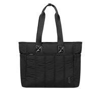 VASCHY Tote Bag Léger, Sac Cabas Femme Matelassé Imperméable 15,6'', Grand Fourre-Tout Zippé Avec Poches Latérales Pour Travail, Cours, Sport Et Voyage Noir