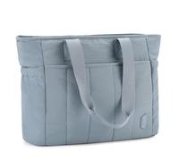 VASCHY Tote Bag Léger, Sac Cabas Femme Matelassé Imperméable 15,6'', Grand Fourre-Tout Zippé Avec Poches Latérales Pour Travail, Cours, Sport Et Voyage Bleu