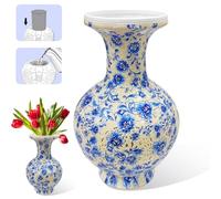 Vase 3D pour adultes, 200 pièces, puzzle à faire soi-même, avec colonne d'eau, lumières LED, parfait pour les fleurs et les arrangements floraux véritables ou artificiels, éclairage d'ambiance (A7)