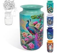 Vase 3D pour adultes, puzzle de Noël de 162 pièces à faire soi-même, puzzle 3D avec colonne d'eau, idéal pour présenter des fleurs réelles ou artificielles et des arrangements floraux (Paons)