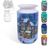 Vase 3D pour adultes, puzzle de Noël de 162 pièces, puzzle 3D avec colonne d'eau, idéal pour présenter des fleurs réelles ou artificielles et des arrangements floraux (ville de Noël)