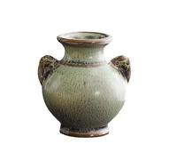 Vase à Double Oreille - Vase à Fleurs en céramique | de Style Chinois rétro | Petite pièce maîtresse d’Ornement de Table | Support de décoratif pour Affichage d'arrangements